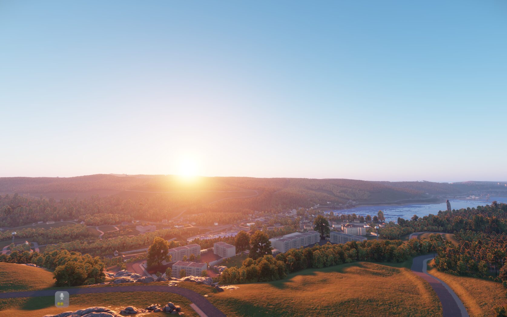 Warm sunlight across the Fountain Island valley